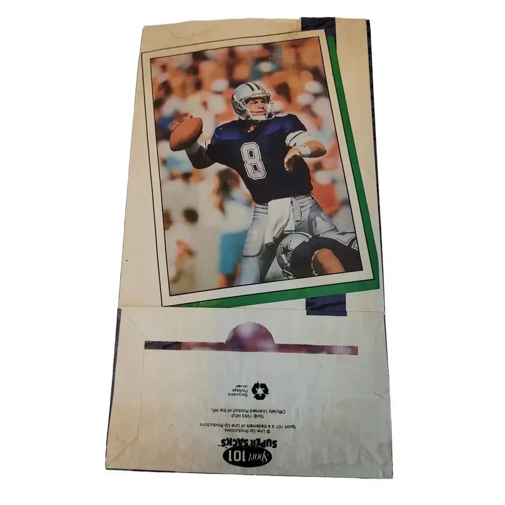 Troy Aikman Hall of Famer Game Day Popcorn Bag #8 Quarterback NFL 90s Vintage